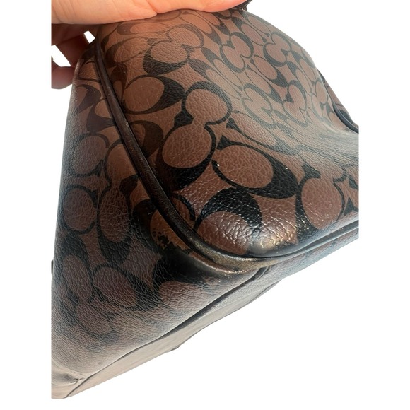 Coach Chelsea Heritage Brown & Black Coated Leather Satchel F15132 +WALLET *READ - Picture 8 of 16